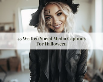 Halloween Written Social Media Captions and Prompts for Small Business Owners, Entrepreneur Marketing, Facebook and Instagram Posts, Boo