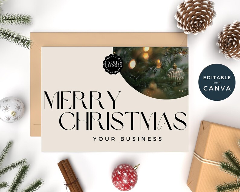 Canva Editable Christmas Card Template - Etsy