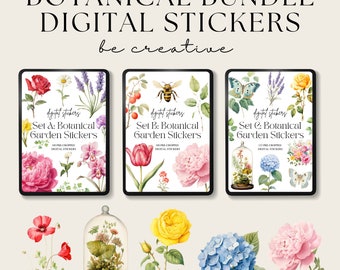 Printable Stickers Bundle | Flower Stickers | Tropical Botanics Stickers Collection | Botanical Draw | Floral Stickers | Floral Set