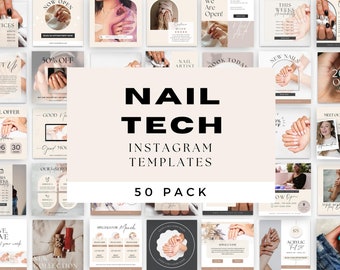 Nail Salon Instagram Post Templates | Manicure Pedicure Beauty | Nail Care Templates | Canva Template | Nail Tech templates | Spa Marketing