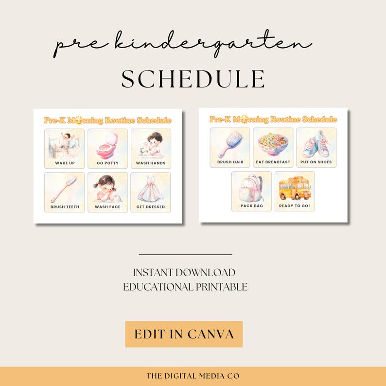 Pre-k Morning Routine Chart Printable - Etsy Australia