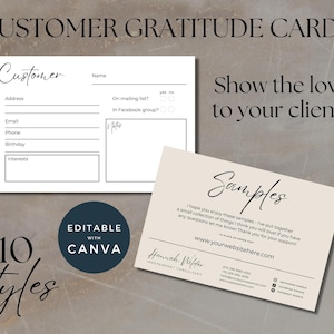 Zakelijke Bedankkaartsjabloon Canva, Bedankt voor de aankoop van een klantenkaart, Cadeaubon Canva, Canva-sjablonen, Marketingtools