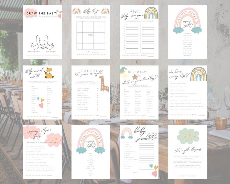 Editable Baby Shower Games Boho Baby Shower Games Bundle - Etsy