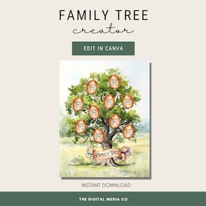 Ancestry Book Template | Family Tree Family History and Genealogy Printable Book | Canva Template