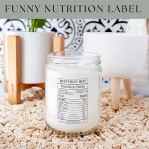 Birthday Boy Nutrition Facts | Printable DIY Present | Canva Templates | Instant Download | Boy Gift | Nutrition Label Svg | Digital