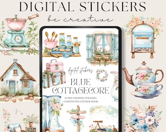 Cottagecore Digital Stickers, Goodnotes Stickers, Notability Stickers, Farmcore Embellishments, Countrycore PNG Files, Planner Scrapbooking