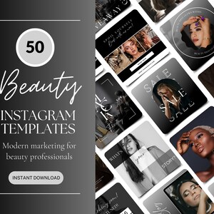 Canva Beauty Templates, Instagram Templates For Skincare | Beauty Post | Esthetician Instagram Story Templates | Aesthetic Social Media, MUA