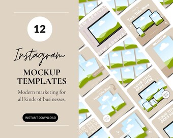 Canva Instagram Mockup, Makiety produktów dla Canva, Szablony makiet Canva, Makiety Canva, Cyfrowy mockup