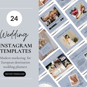 Destination Wedding Planner Instagram Templates, European Wedding Planner Social Media Posts, Canva Templates For Wedding Planners in Europe