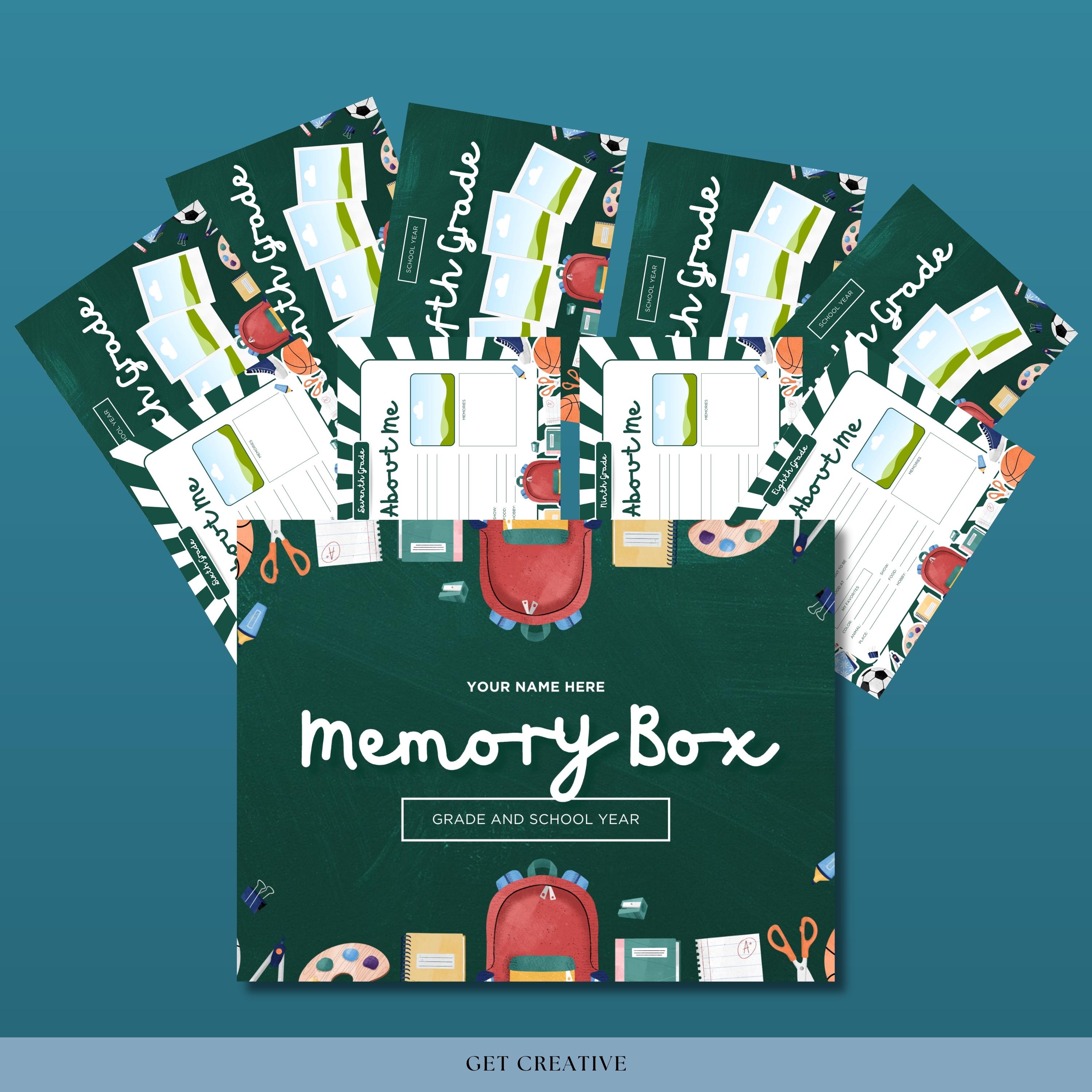 School Memory Box Printable Kit - Etsy
