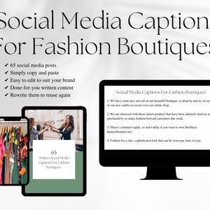 Written Social Media Captions For Fashion Boutiques, Instagram and Facebook Prompts For the Fashion Industry, Fashion Boutique Posts
