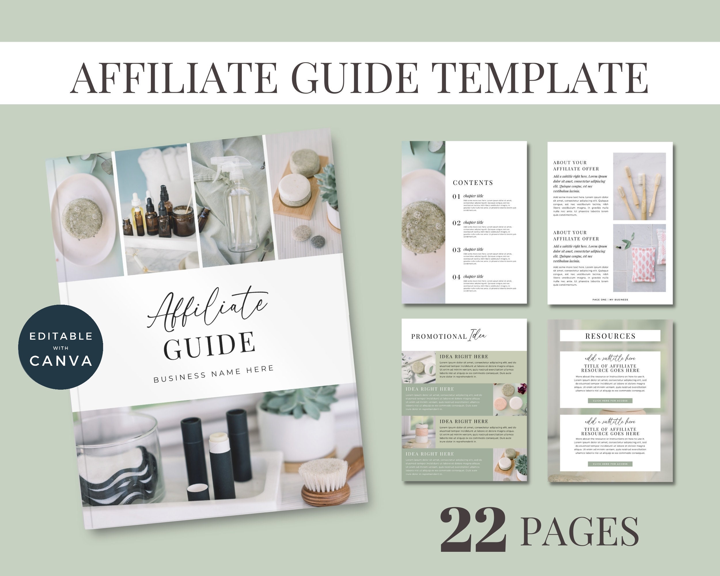 Affiliate Template Canva INSTANT DOWNLOAD, Canva Ebook Template, Opt