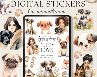 Dog Lover Digital Planner Stickers, Puppy Digital Stickers, Goodnotes Stickers, Pet Mama Stickers, Notability Journal, Animal Pngs Decor