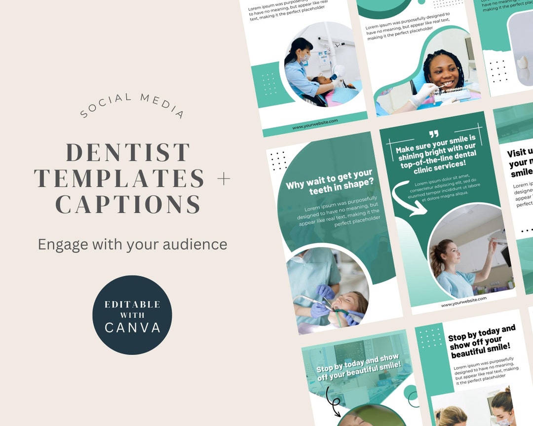 Dentist Written Social Media Captions and Prompts, Instagram Story, Facebook Posts for Dental