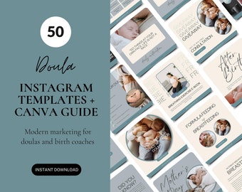 Doulas Insta Templates, Midwives Marketing, Birth Coach Social Media Content, Canva Posts For Health Industry, Education, Information