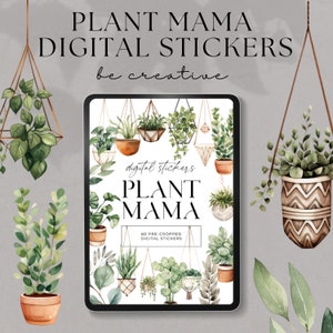 Digital Planner Stickers | Digital Sticker Book | Goodnotes Stickers | Plant Stickers | Goodnotes Planner | Ipad Stickers | Png Stickers
