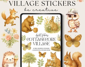 Cottagecore Digital Stickers, Goodnotes Stickers, Notability Stickers, Farmcore Embellishments, Countrycore PNG Files, Planner Scrapbooking