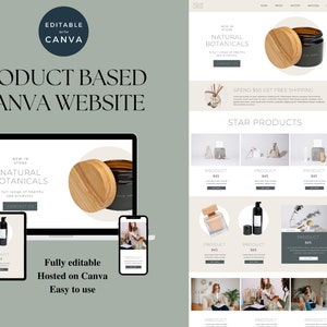 Product Based Canva Template, Canva Website Template, Canva Sales Page, Sales Page Website Template, Editable Canva Sales Page, Canva