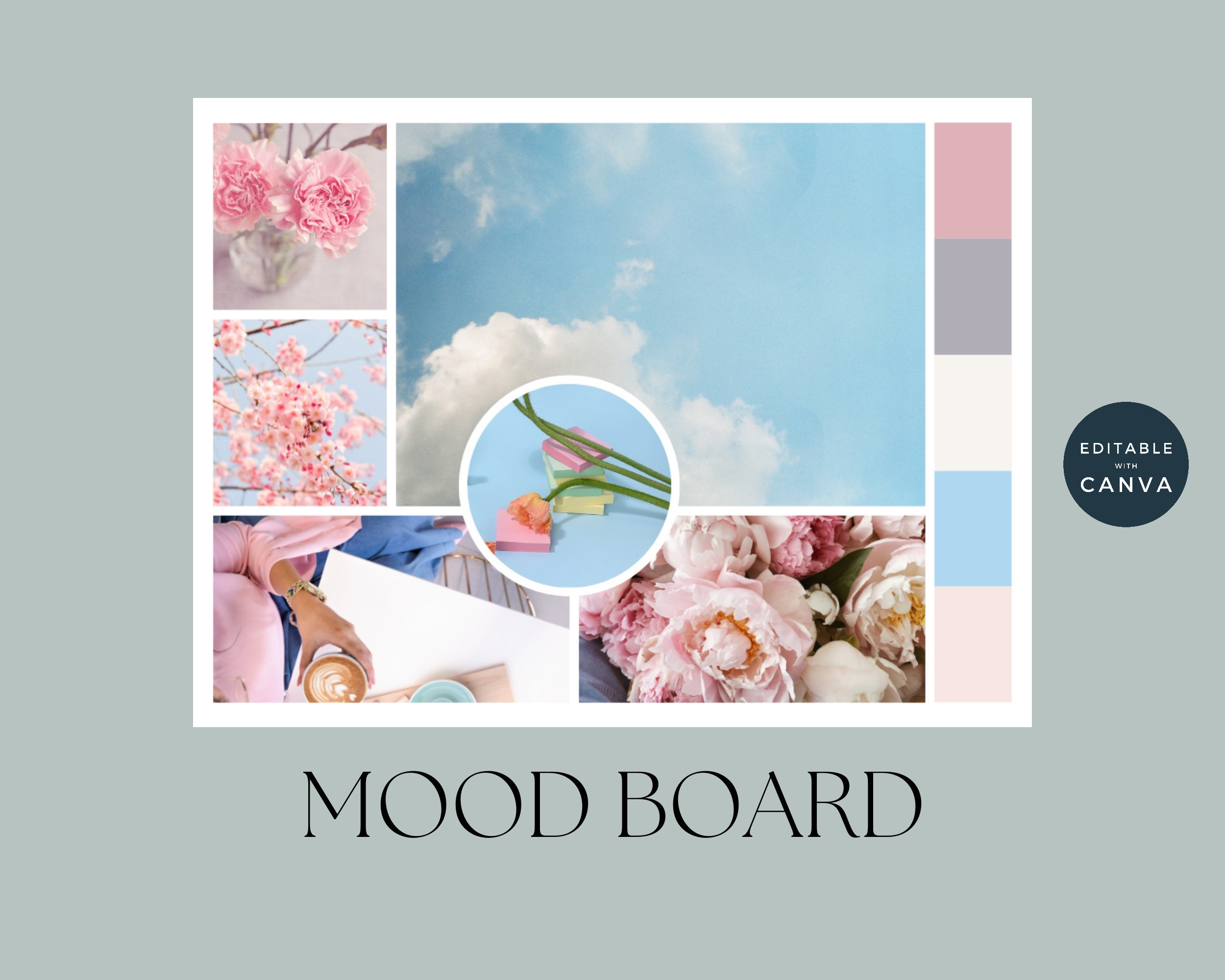 Canva Mood Board Bundle, Canva Vision Board Templates, Editable Mood
