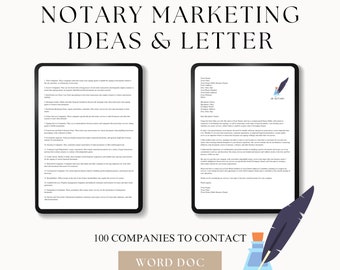 100 Companies For Notary Marketing, Public Notary Business Letter, Loan Signing Agent Cold Call Inspo, Intro Email For Notary Professionals