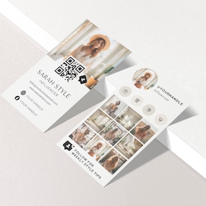 Carte de visite numérique pour téléphone d'influenceur, Modèle pour téléphone de créateur de contenu, Marketing de carte de visite, Cartes de visite modifiables pour entrepreneurs