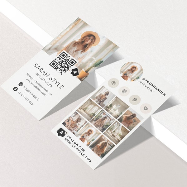 Digital Influencer Business Card For Phone, Content Creator Phone Template, Business Card Marketing, Editable Business Card Entrepreneurs