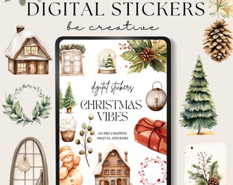 Weihnachten Digitale Planer Aufkleber | Digitales Stickeralbum | Goodnotes-Aufkleber | Festliche Aufkleber | Goodnotes Planer | Ipad Weihnachten