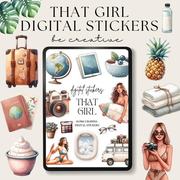 That Girl Digital Planner Stickers, Everyday Stickers, Fashionista Notability Pngs, Every Day Goodnotes Stickers, Ipad Embellishments