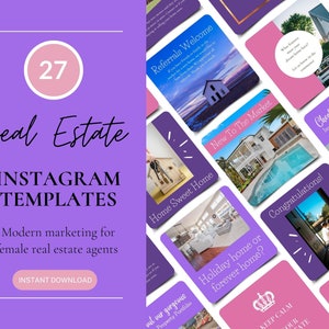 Real Estate Agent Instagram Templates, Canva Templates For Real Estate Pros, Real Estate Brokerage Marketing, Instagram Puzzles For Agents