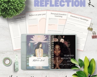 Reflection Journal, End of Year Reflections Workbook, 2024 Printable Planner, Gratitude and Goal Setting Work Book, Motivational E-book