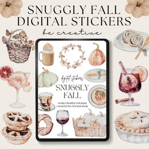 Snuggly Fall Digital Planner Stickers, Autumn Seasonal Stickers, Notability Season Pngs, Clothes Goodnotes Stickers, Ipad Decorations