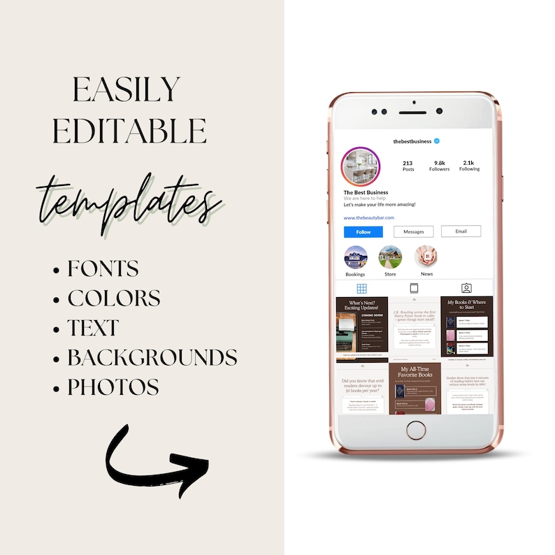 Author Social Media Templates, Editable Canva Templates for Instagram ...