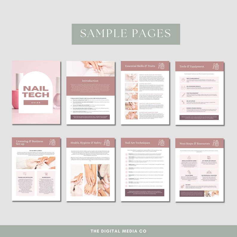 Nail Tech Paper Editable Nail Tech Guide Canva Template | Nail Technician Handbook ...
