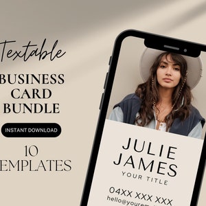 Digitale Canva-bundel voor visitekaartjes, bewerkbaar visitekaartje, tekstbare visitekaartjes, tekstbare prospectiekaarten, bewerkbare visitekaartjes