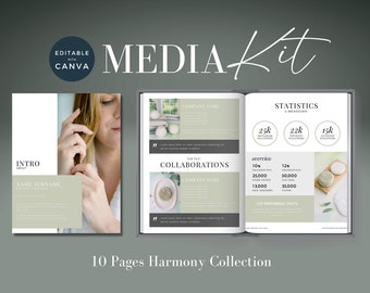 Modèle d'influenceur de kit média Canva, Modèle de kit média Canva, Kit média Canva, Kit média de créateur de contenu, Modèles de marketing d'influence