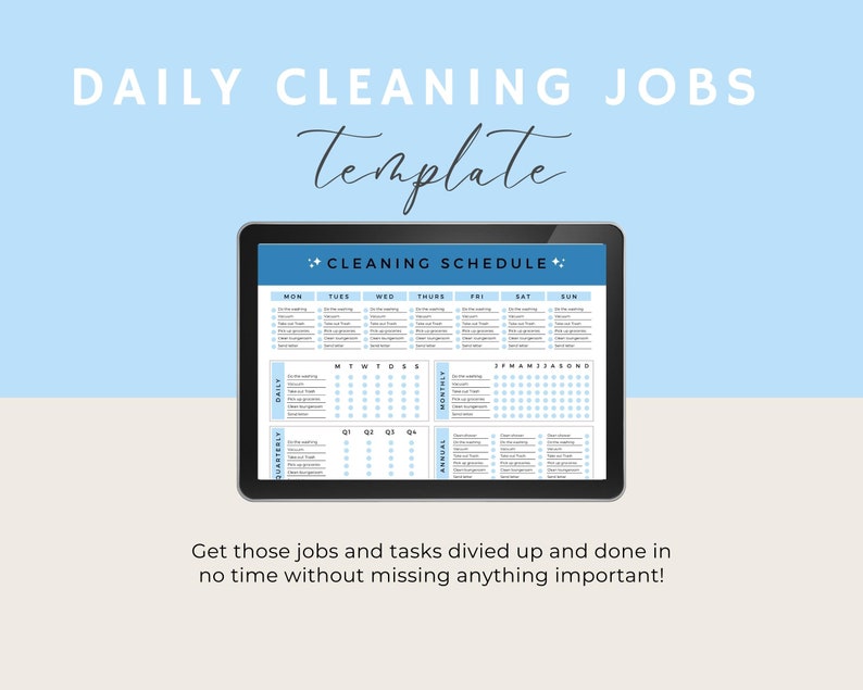 Editable Cleaning Schedule | Printable | Weekly, Monthly, Yearly ...