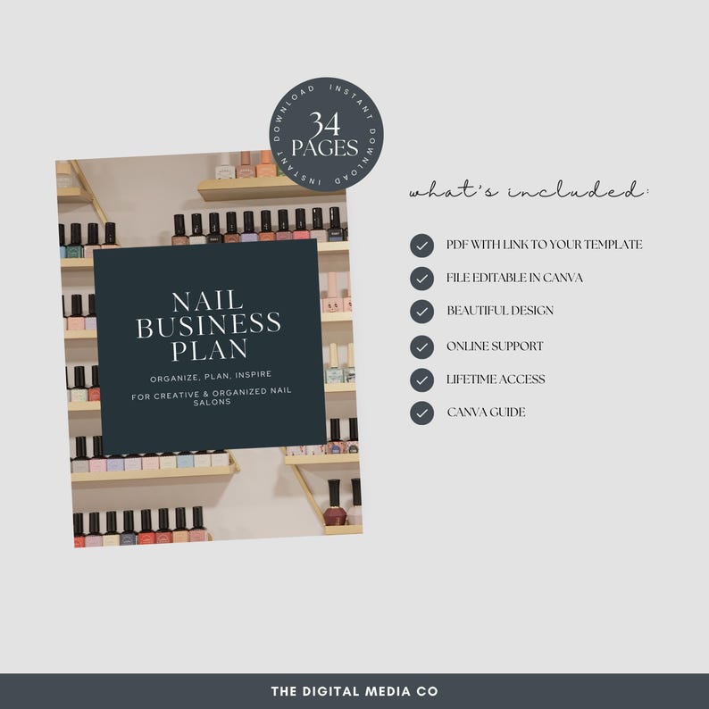 Editable Nail Salon Business Plan Template - Etsy