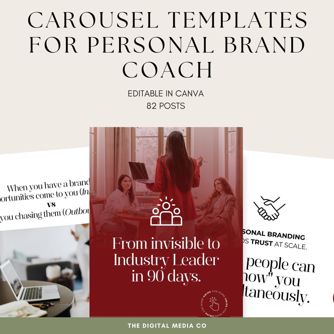 Personal Brand Coach Carousel Templates - Etsy