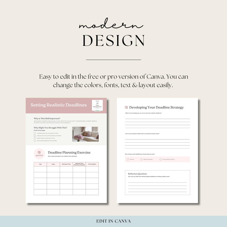 Setting Realistic Deadlines Sheet, Executive Functioning Coaching Tool ...