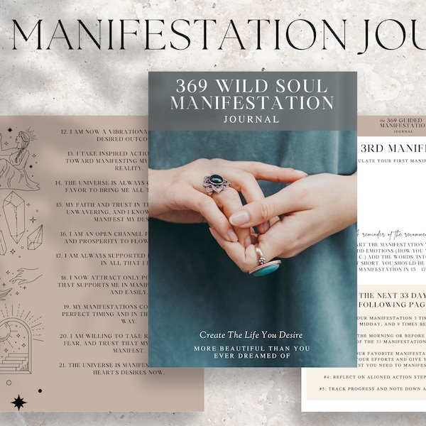 Manifestation Journal Canva Template, Editable, Manifestation Journal and Planner Template, Commercial Use Lead Magnet For Life Coaches