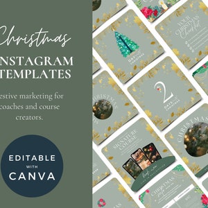 Christmas Canva templates, Business Coach templates, Xmas Canva templates, Christmas Instagram Templates, Festive Canva Templates