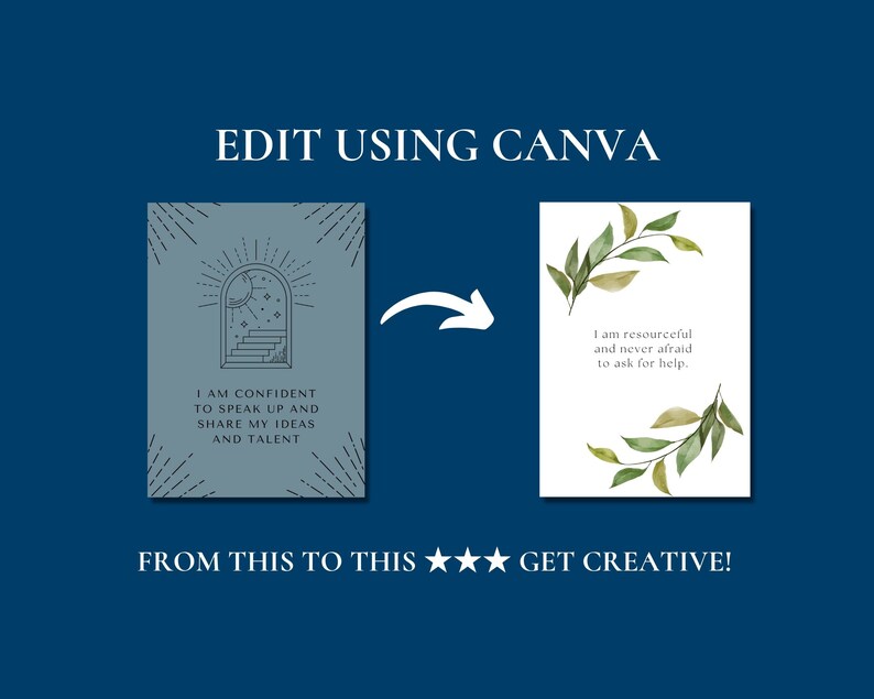 Affirmation Cards Template Canva, Affirmation Station, Printable ...