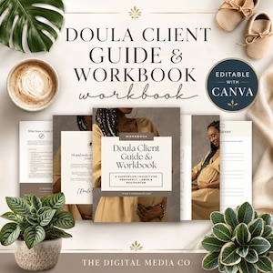 Guía para clientes de doula, cuaderno de trabajo para acompañantes de parto, kit de herramientas imprimible para el parto para madres embarazadas y puérperas, planificador de enfermería editable.