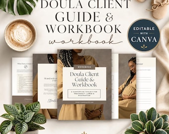Doula Client Guide, Birthing Coach Workbook, Printable Labour Toolkit for Pregnancy & Postpartum Mothers, Editable Nurse Planner