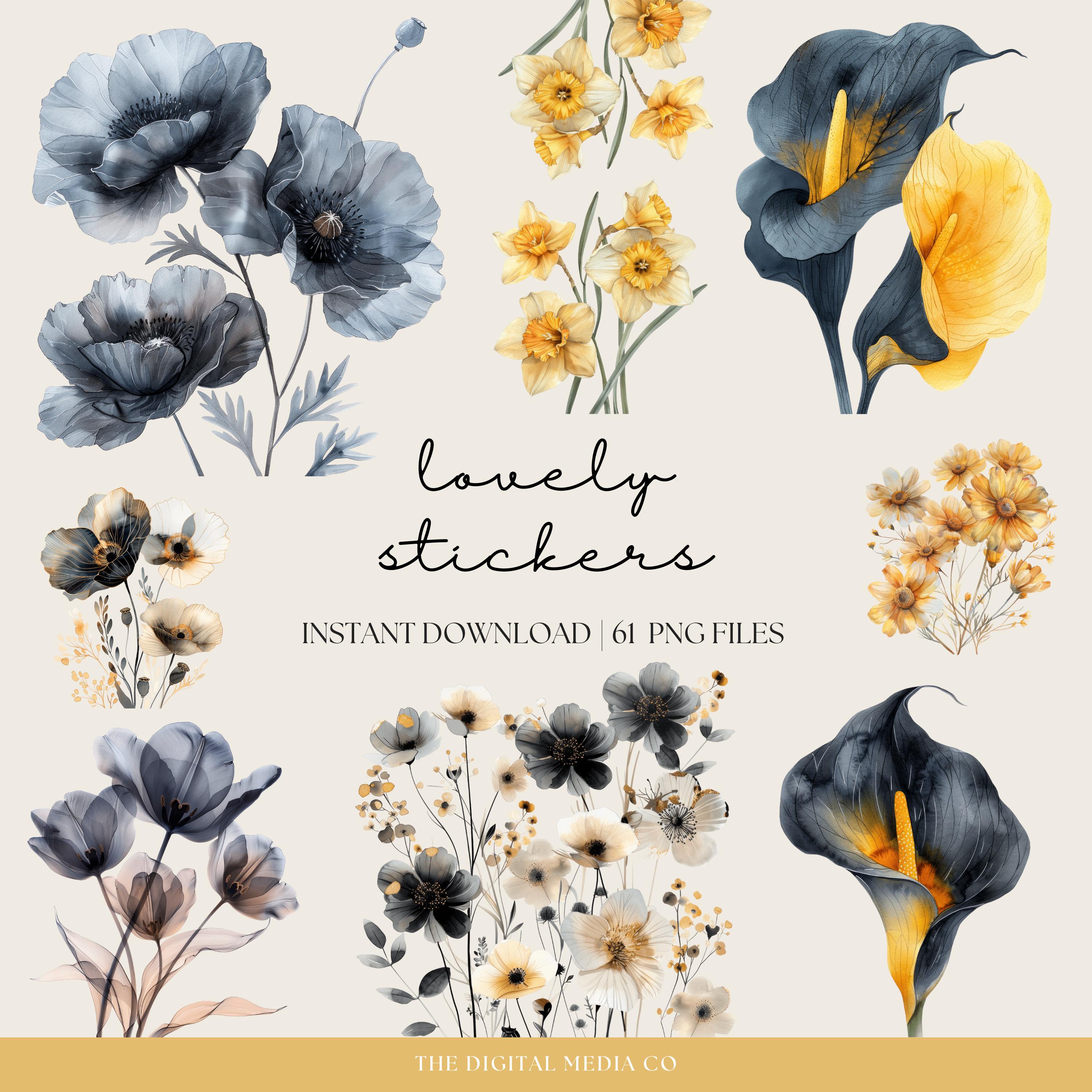 Pressed Flower Digital Stickers, Goodnotes Floral Stickers, Plant ...