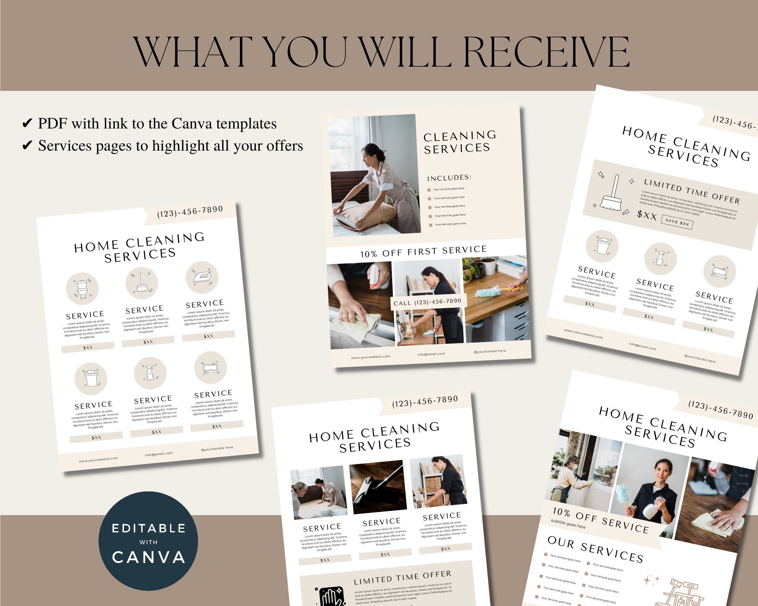 Cleaning Flyer Pack, Canva Cleaning Business Template, Cleaning ...