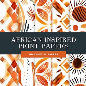 African Digital Paper Ethnic Pattern African Seamless, Seamless Tribal Designs, Boho Afro Printable Backgrounds, Instant Download, Artistic