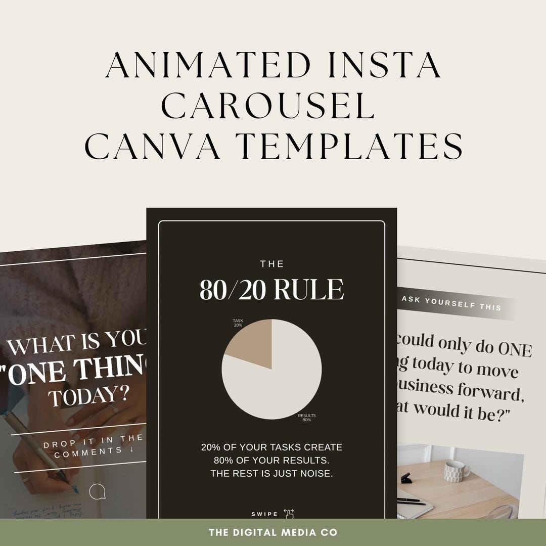 Instagram Carousel Templates for Canva, Neutral Social Media Post ...