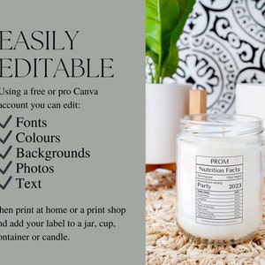 Prom Nutrition Facts | Printable DIY Present | Canva Templates ...
