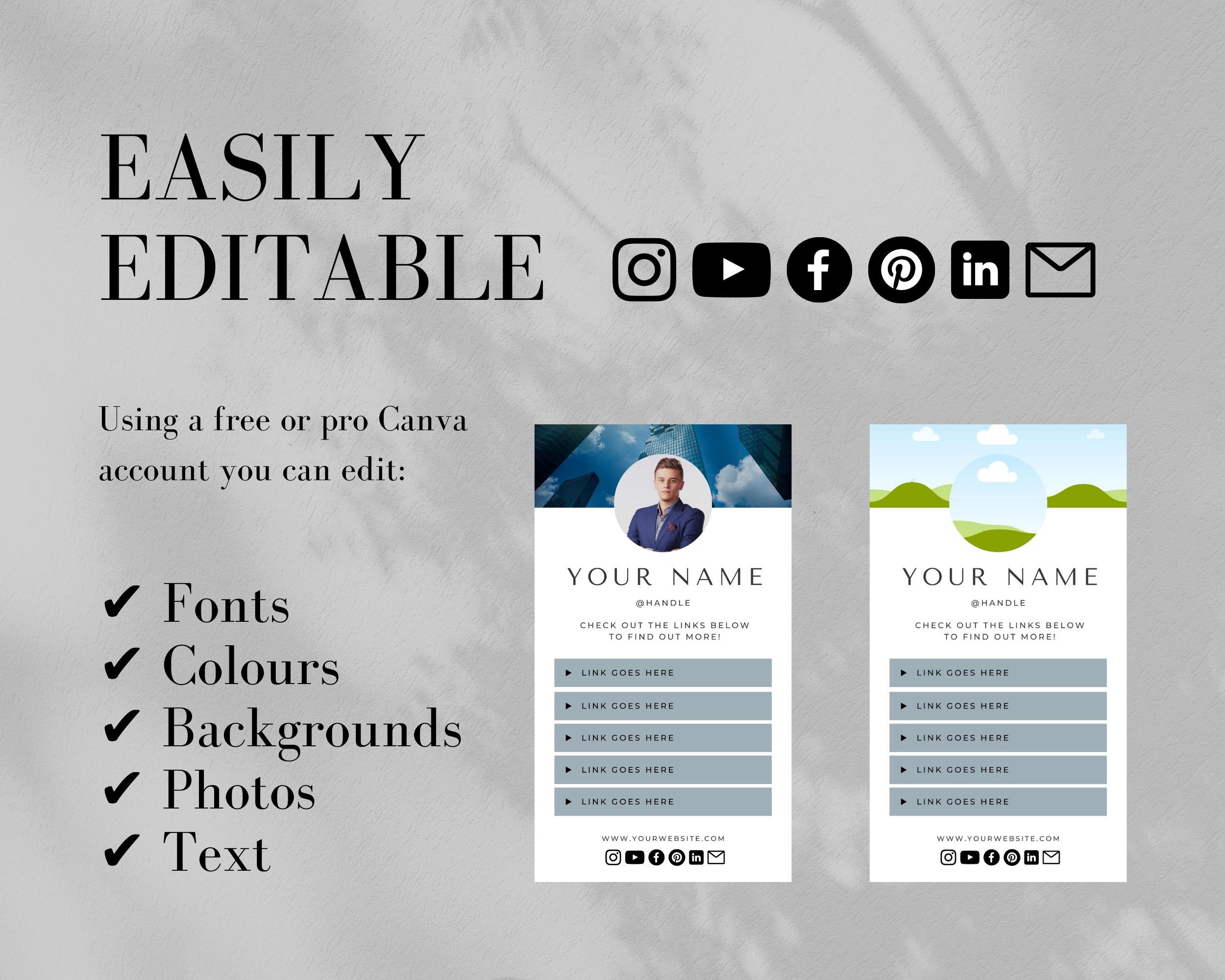 Canva Bio Template Landing Page Social Media Bios Linktree Etsy Canva Bio Template Landing Page Social Media Bios Linktree Etsy